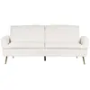 Beliani Canapé convertible 3 places en velours blanc cassé vettre 417531