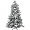 BELIANI Sapin de Noël Artificiel avec Effet Neige sur Branches 210 cm Vert et Blanc Bassie