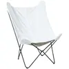 BELIANI Fauteuil papillon en velours blanc NYBRO