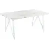 BELIANI Table de salle à manger blanche effet marbre GRIEGER