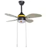 BELIANI Ventilateur de Plafond Noir et Jaune avec Lampe Tirette Design Abeille Dolores