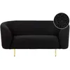 BELIANI Canapé 2 places en tissu bouclé noir et doré LOEN