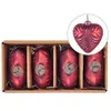 BELIANI Lot de 4 boules feriable verre rouge