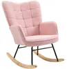HOMCOM Chaise à bascule Polyester, Acier 98T X 71W x 101H cm-Rose