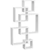 HOMCOM Etagère murale flottante, 5 étagères, bois massif, Blanc