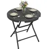 Outsunny Table De Jardin Ronde Table De Salle À Manger Extérieur Pour ...