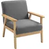 HOMCOM Fauteuil au design scandinave, Fauteuil d'appoint, Bois massif,...