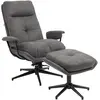 HOMCOM Fauteuil relaxant avec ottomane, fauteuil avec repose-pieds, do...