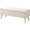 HOMCOM Banc coffre rangement rembourré aspect lin pour chambre à couch...