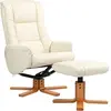 HOMCOM Fauteuil inclinable avec repose-pieds, revêtement en similicuir...