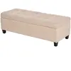 HOMCOM Banc rembourré avec espace de rangement, finitions boutonnées, ...