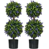HOMCOM Ensemble de 2 plantes artificielles, plante artificielle résist...