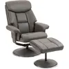 HOMCOM Fauteuil de relaxation avec repose-pieds, dossier inclinable, s...