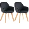 HOMCOM Chaises de salle à manger, ensemble de 2, design moderne, aspec...
