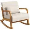 HOMCOM Fauteuil à Bascule au Design Rétro, Bois de Caoutchouc, 64,5 cm...