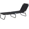 Outsunny Chaise longue, dossier réglable sur 5 positions, séchage rapi...