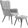 HOMCOM Fauteuil de relaxation avec repose-pieds, ensemble de 2 pièces,...