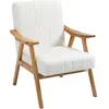 HOMCOM Fauteuil rembourré au Design Scandinave, Velours, Cadre en Bois...