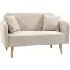HOMCOM Canapé 2 places Sofa Couch, Design moderne, avec 2 coussins, pi...