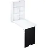 HOMCOM Bureau mural, plateau pliable, 5 compartiments, 60x94,5x147cm, ...