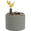 HOMCOM Pouf Rembourré en Lin avec Rangement, Couvercle Reversible, 56 ...