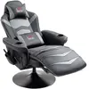 HOMCOM Fauteuil Gaming, Fonction Massage, dossier inclinable, repose-p...