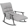 HOMCOM Fauteuil à bascule, dossier et repose-pieds réglables, poche la...