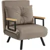 HOMCOM Fauteuil convertible 3 en 1 lit 1 place dossier 5 positions, ac...
