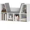 HOMCOM Étagère à livres avec assise, 6 compartiments, rembourrée, 105 ...