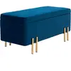 HOMCOM Banc de lit, Banc rembourré avec espace de rangement, Métal, Bo...