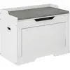 HOMCOM Coffre de Rangement 103 Litres, Banc-Coffre avec Charnière de S...