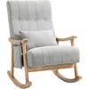 HOMCOM Chaise à Bascule avec Coussin Lombaire, Assise Large, Cadre en ...