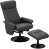 HOMCOM Fauteuil rembourré, fauteuil d'appoint avec repose-pieds, rotat...
