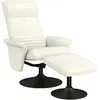 HOMCOM Fauteuil inclinable, fauteuil TV avec repose-pieds, pivotant, e...