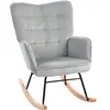 HOMCOM Fauteuil à bascule vintage, patins courbés, rembourrage épais, ...