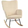 HOMCOM Fauteuil à Bascule Vintage, Pieds Courbés, Rembourrage Épais, H...