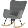 HOMCOM Fauteuil à bascule vintage, bascule incurvée, rembourrage épais...