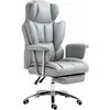 HOMCOM Chaise de bureau ergonomique, rembourrée, avec repose-pieds, do...