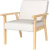 HOMCOM Fauteuil Rembourré avec Accoudoirs, Chaise de Salle à Manger en...