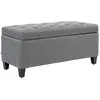 HOMCOM Banc de rangement en polyester souple, bois de caoutchouc, 100 ...