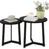 HOMCOM Lot de 2 Tables Basses Modernes, Cadre en Métal, MDF, Design Ro...