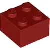 LEGO® brique 2x2 rouge foncé (Dark Red) 50 pièces
