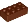 LEGO® Brique 2x4 Marron Rouge (Reddish Brown) 250 pièces