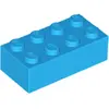 LEGO® brique 2x4 bleu azur foncé (Dark Azure) 1 pièce