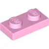 LEGO® Plaque 1x2 Rose clair (Bright Pink) 1 pièce