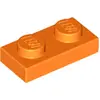 LEGO® 1x2 Plaque Orange (Orange) 50 pièces