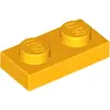 LEGO® 1x2 Plaque orange clair (Bright Light Orange) 25 pièces