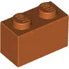 LEGO® brique 1x2 orange foncé (Dark Orange) 1 pièce