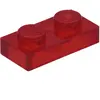 LEGO® 1x2 Plaque Trans Rouge (Trans Red) 100 pièces