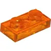25 pièces LEGO, pièce c. 3023 en Trans Orange (Trans Orange)